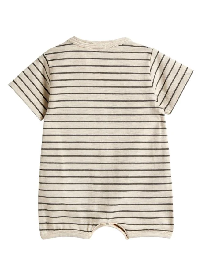 Dirkje Boys Striped Romper with Animal Print